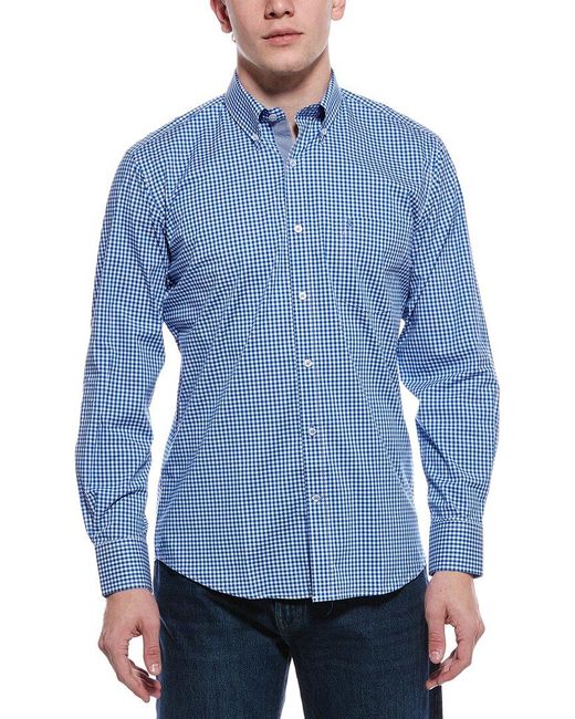 Tailorbyrd Blue Signature Gingham Button Down Shirt for men