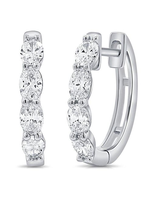 Sabrina Designs White 14k 0.74 Ct. Tw. Diamond Huggie Earrings