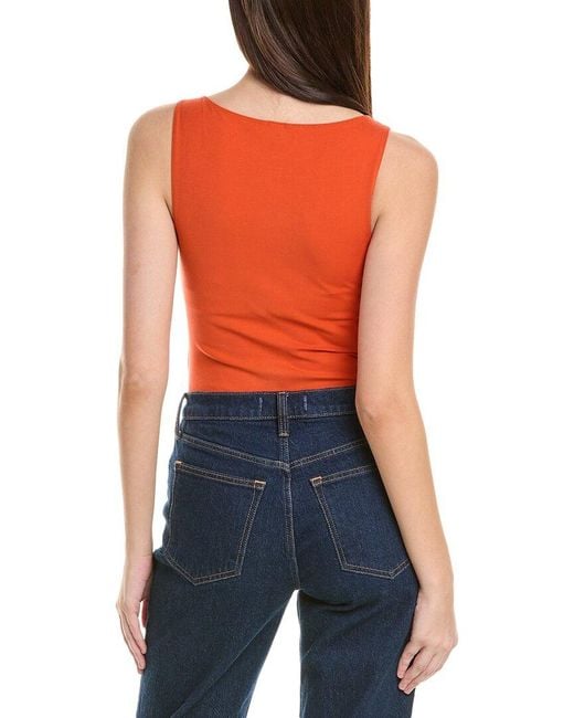 Re/done Orange High Neck Bodysuit