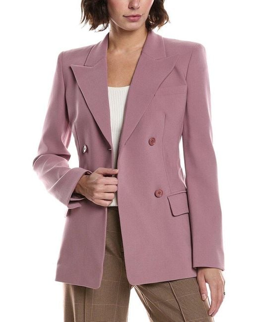 Michael Kors Purple Pebble Wool & Silk-Blend Jacket