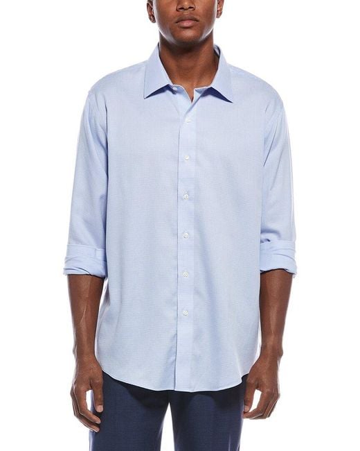 Brooks Brothers Blue Pattern Button Shirt for men