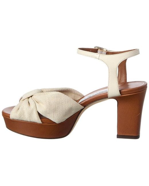 Jimmy Choo Brown Heloise 80 Canvas & Leather Sandal