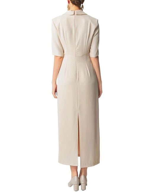 BURRYCO White Short Sleeve Midi Dress