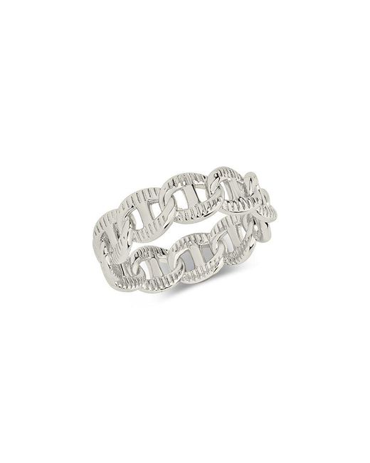 Sterling Forever White Zola Chain Ring