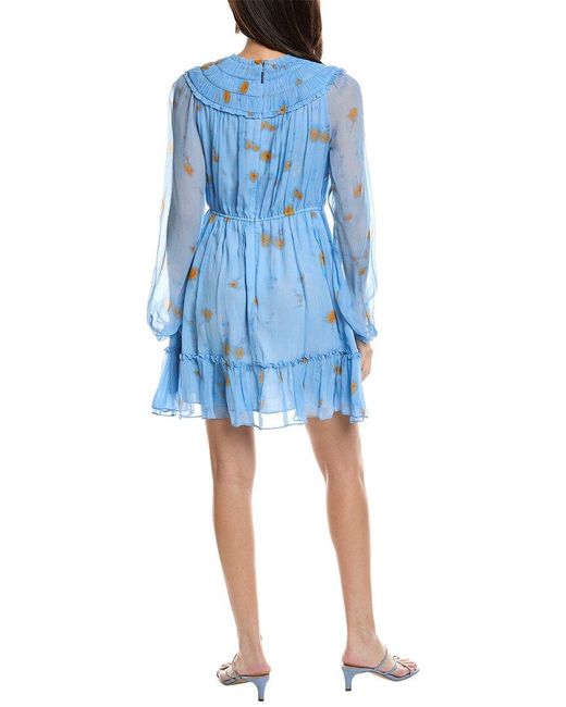 Jason Wu Blue Ruched Silk Mini Dress
