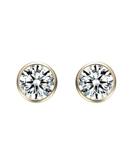 Genevive Jewelry White 18k Over Silver Cz Studs