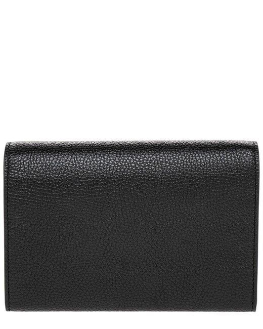 Gucci Black Gg Marmont Leather Wallet On Chain