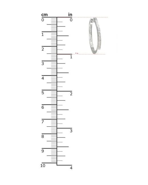 Diamond Select Cuts White Silver 0.15 Ct. Tw. Diamond Hoops