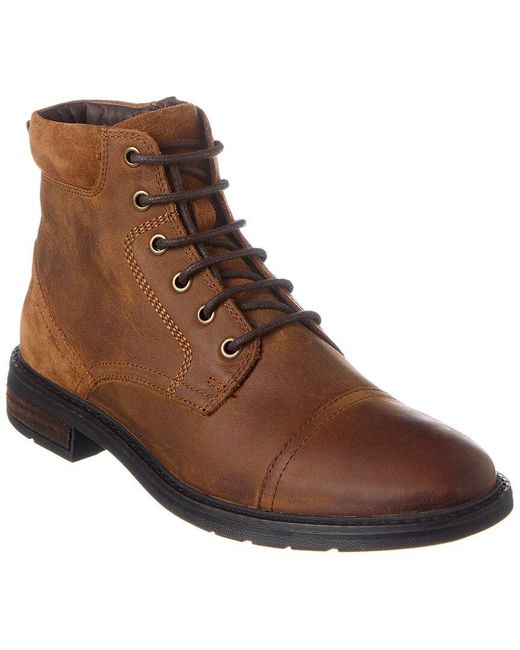 Geox Brown U Viggiano Leather & Suede Bootie for men