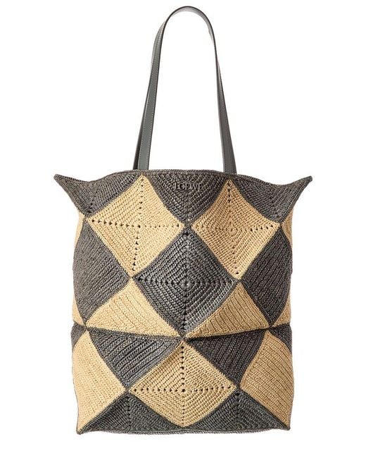 Loewe Natural Puzzle Fold Xl Raffia Tote