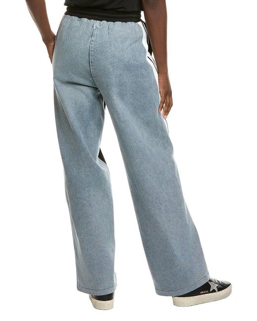 Gracia Black Garnished Denim Tracksuit Pant