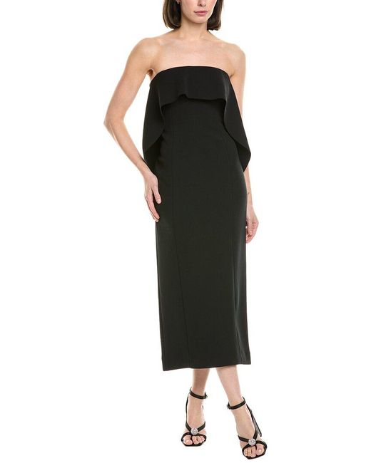 Staud Black Scarlett Midi Dress
