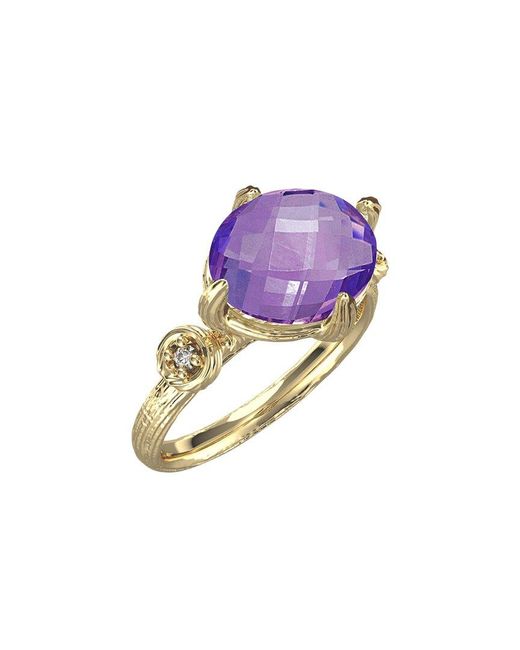 I. REISS Purple 14k 2.51 Ct. Tw. Diamond & Amethyst Cocktail Ring