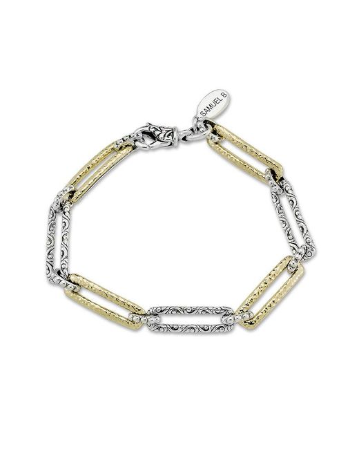 Samuel B. Metallic 18k & Silver Paperclip Bracelet