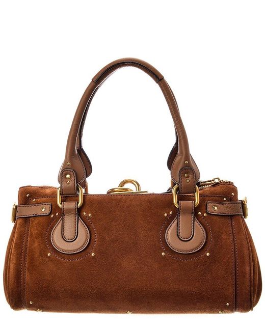 Chloé Brown Dnu Pack Paddington Suede & Leather Shoulder Bag