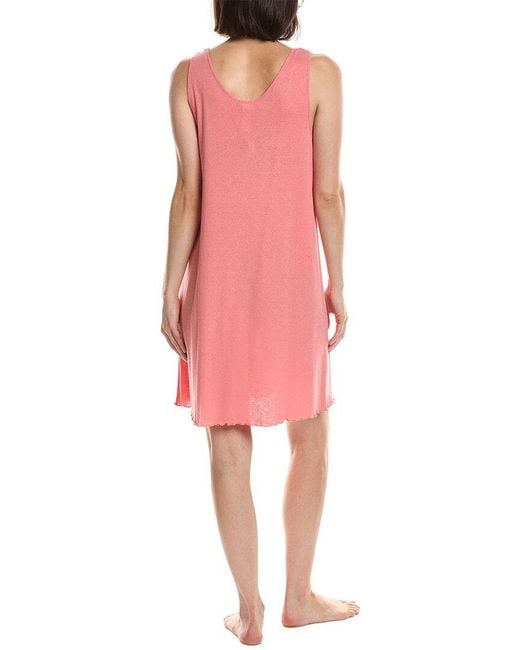 Hanro Pink Serena Linen-Blend Tank Nightgown