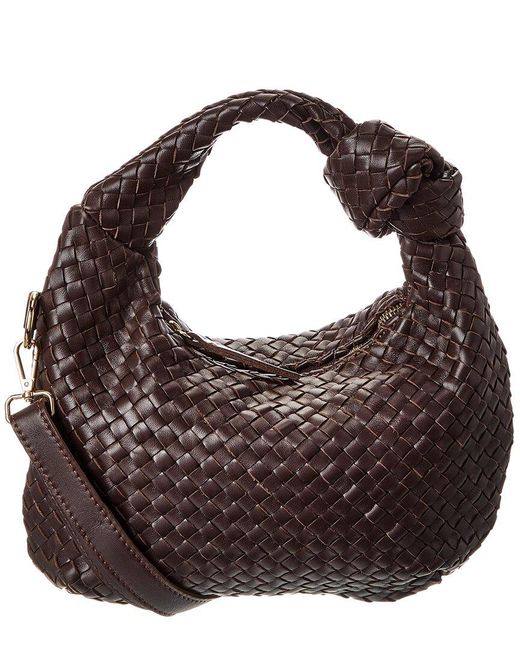 Isabella Rose Brown Sylvie Hand-Woven Leather Shoulder Bag