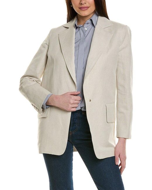 Max Mara Natural Mosa Linen-blend Jacket