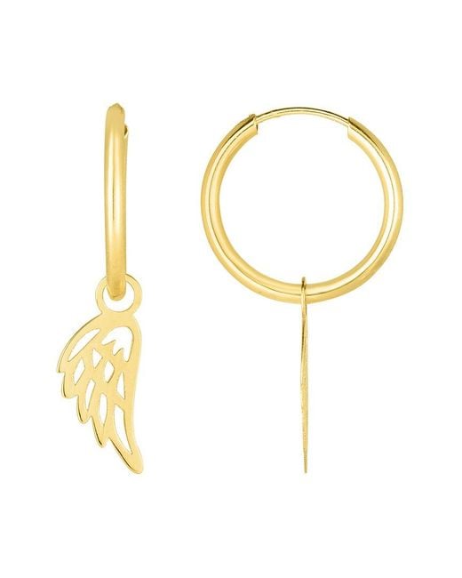 Italian Gold Metallic 14k Wing Earrings
