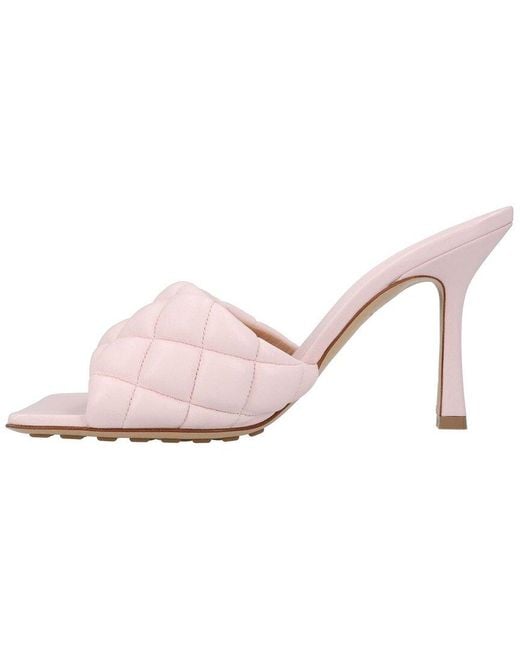 Bottega Veneta Pink Lambskin Leather Padded Mule Never Worn (Authentic Pre-Loved)