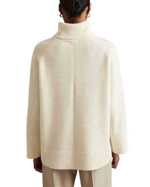 Reiss Natural Eliza Wool & Cashmere-Blend Roll Neck Sweater
