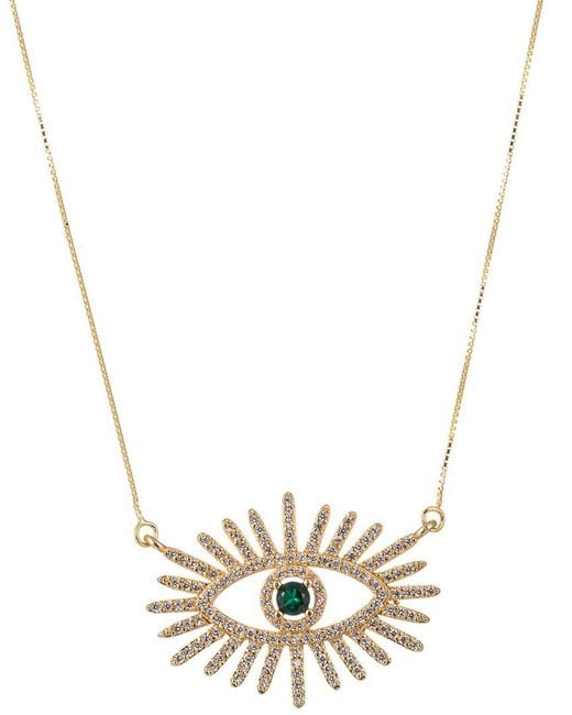 Eye Candy LA Metallic The Luxe Collection Silver Cz Isla Eye Necklace