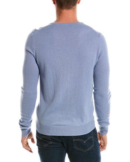 Phenix Blue Cashmere V-neck Sweater for men