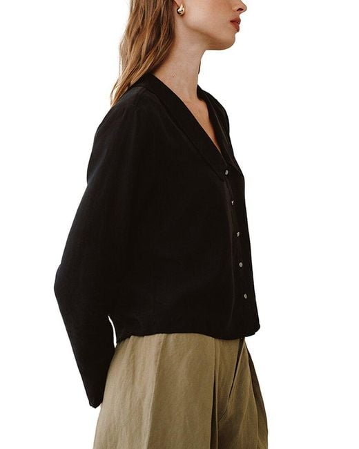 Bella Dahl Black Cropped Shirt