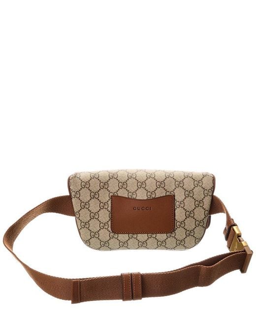 Gucci Brown Gg Emblem Small Gg Supreme Canvas & Leather Belt Bag for men