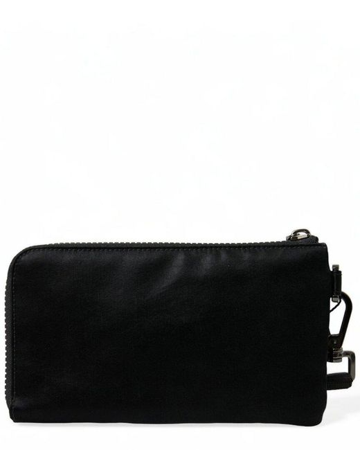Dolce & Gabbana Black Nylon & Leather Pouch