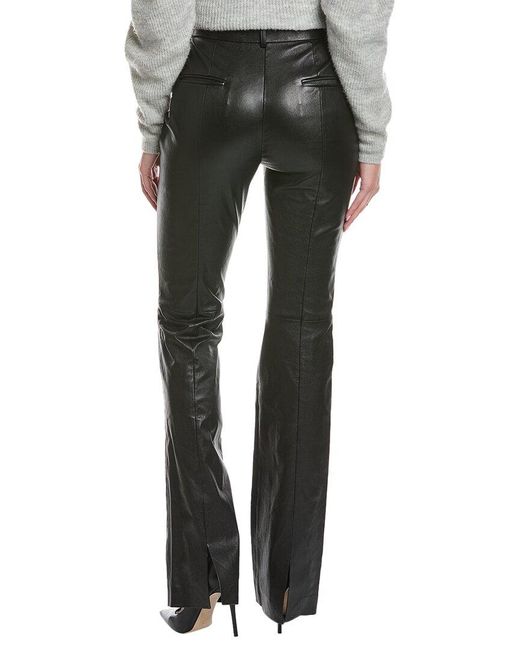Michael Kors Black Micheal Kors Collection Yasmeen Leather Bootcut Pants