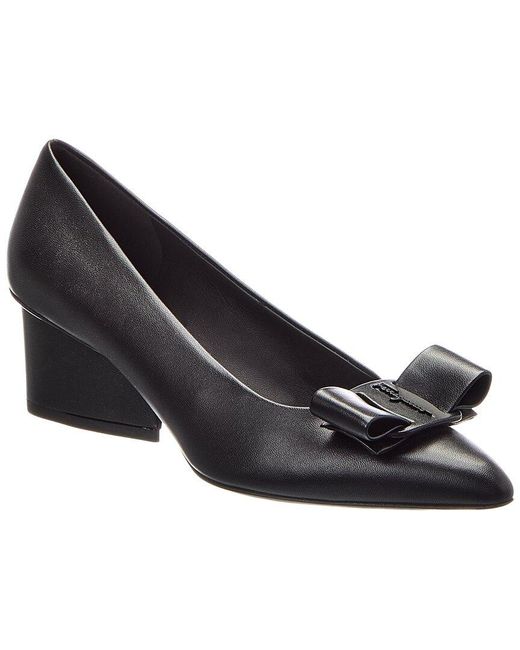 Ferragamo Black Viva Leather Pump