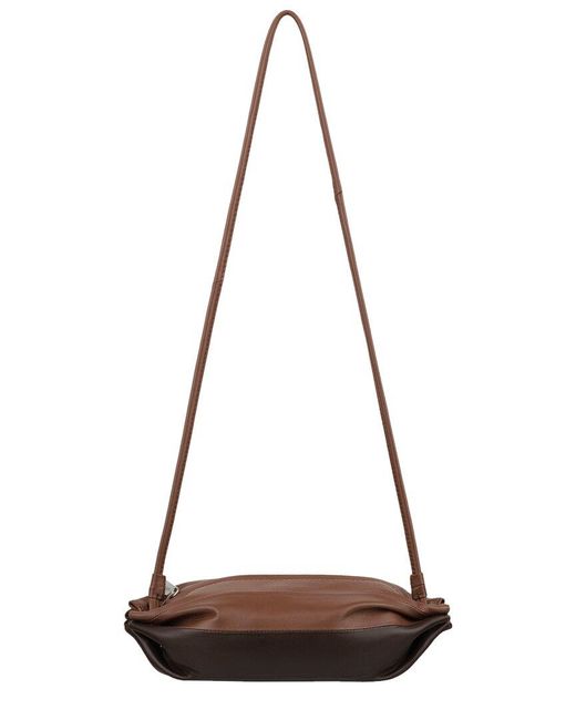 Marimekko Brown Pikku Karla Leather Shoulder Bag