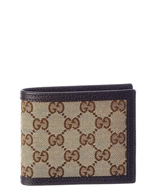 Gucci Brown Original GG Canvas & Leather Wallet for men