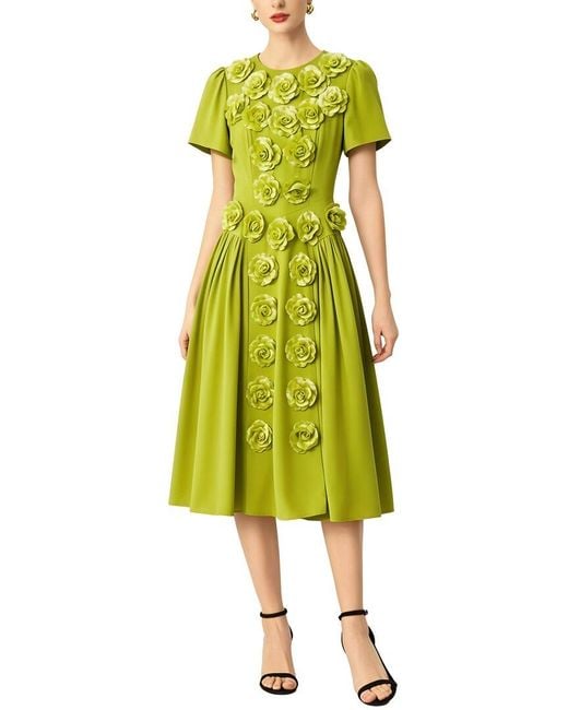 BRC By BURRYCO Yellow Short Sleeve Midi Dress