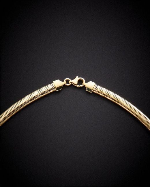Italian Gold Black 14K 5Mm Flat Mesh Necklace