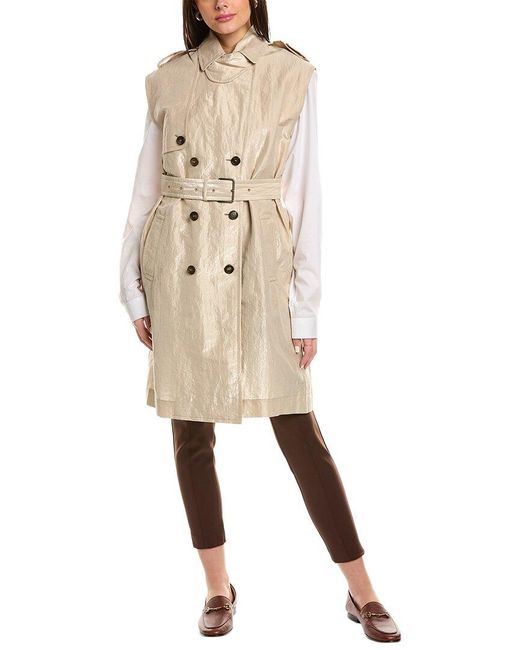 Brunello Cucinelli Natural Belted Trench Coat