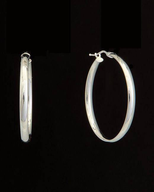 Italian Gold Black 14k Polished Hoops