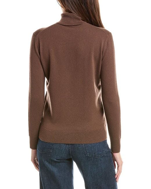 Lafayette 148 New York Brown Turtleneck Cashmere Sweater
