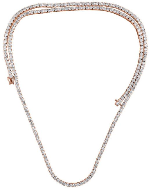 Lab Grown Diamonds Metallic 14k Rose Gold 24.25 Ct. Tw. Lab Grown Diamond Necklace