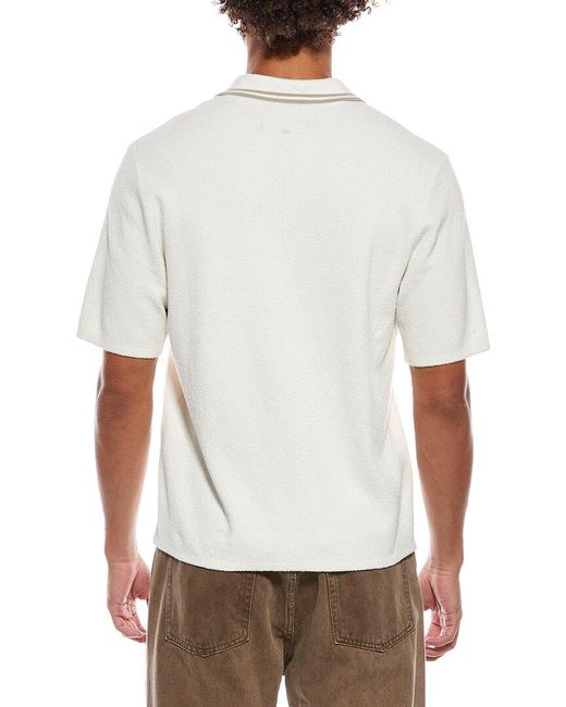 Rag & Bone White Zuma Toweling Rib Johnny Polo Shirt for men
