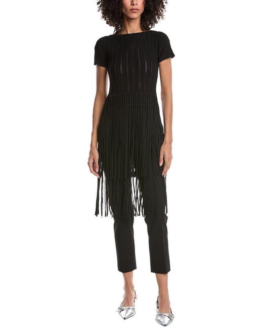 Toccin Black Kyra Boatneck Fringe T-Shirt