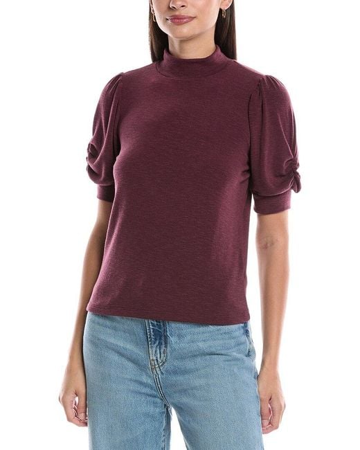 Michael Stars Mallory Gathered Sleeve Top