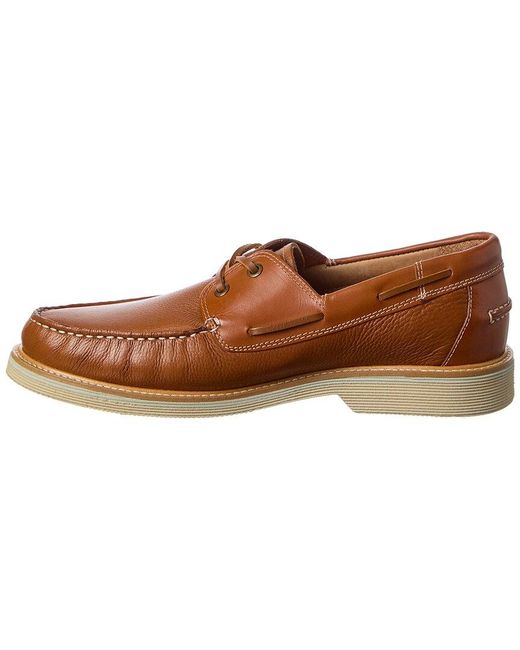 Donald J Pliner Brown Fostertc Leather Boat Shoe for men