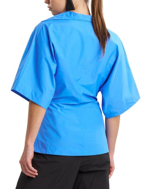 Natori Blue Wrap Top