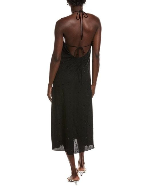 Sandro Black Woven Midi Dress