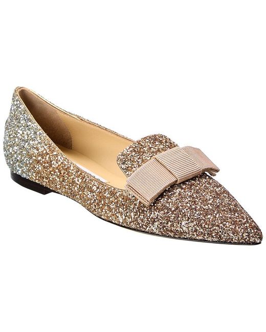 JIMMY CHOO GALA Viola Mixグリッター・フラットパンプス