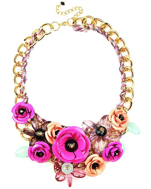 Eye Candy LA Resin Statement Necklace in Pink Lyst