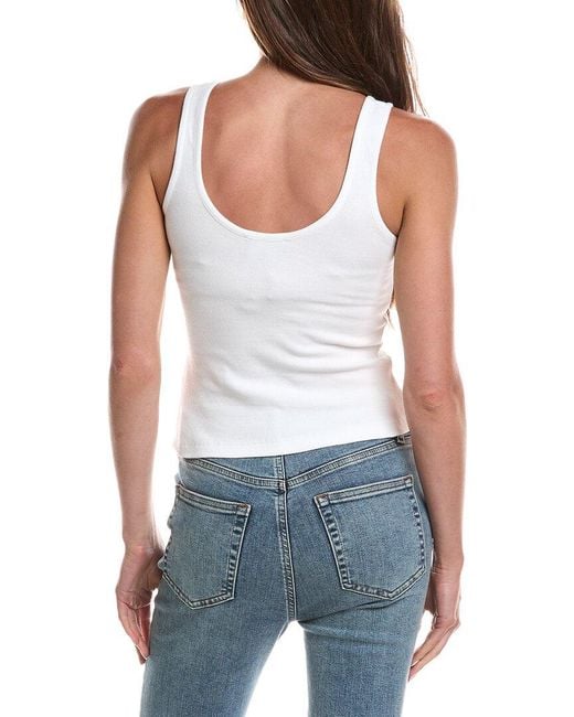 Bardot White Mason Ribbed Tank Top