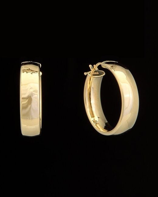 Italian Gold Black 14k Polished Hoops